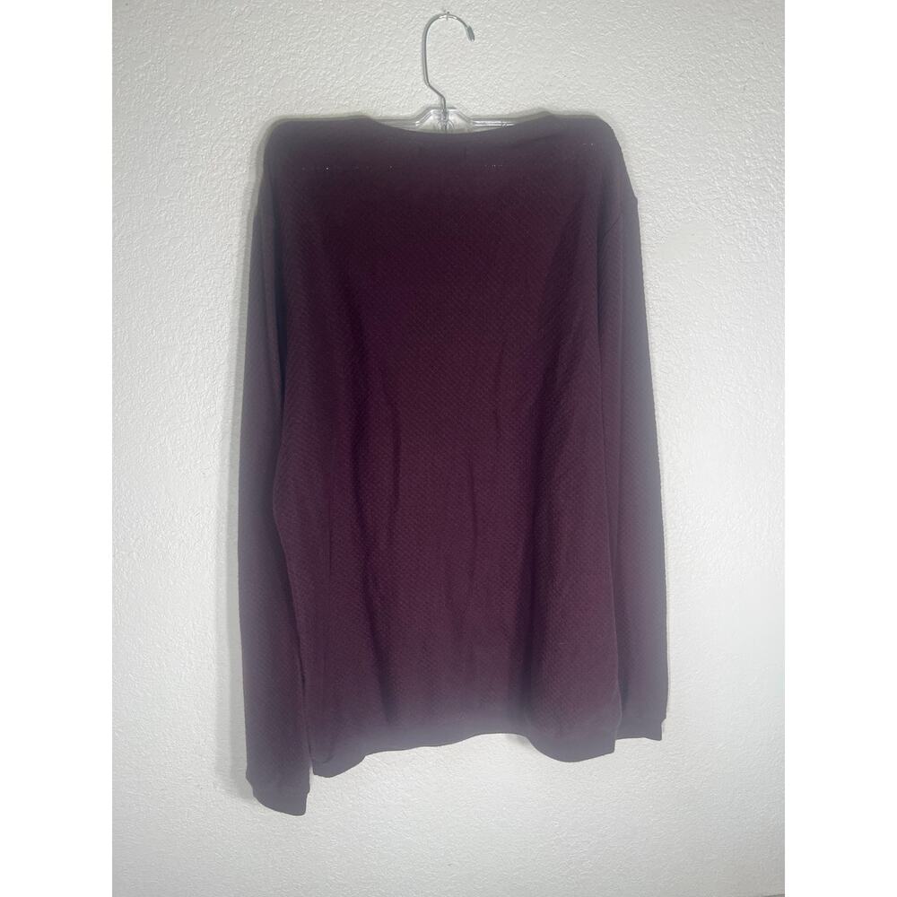 Zara Man Open Weave Waffle Knit Crewneck Sweater-Plum Maroon Light Pullover-Sz L - Picture 3 of 3